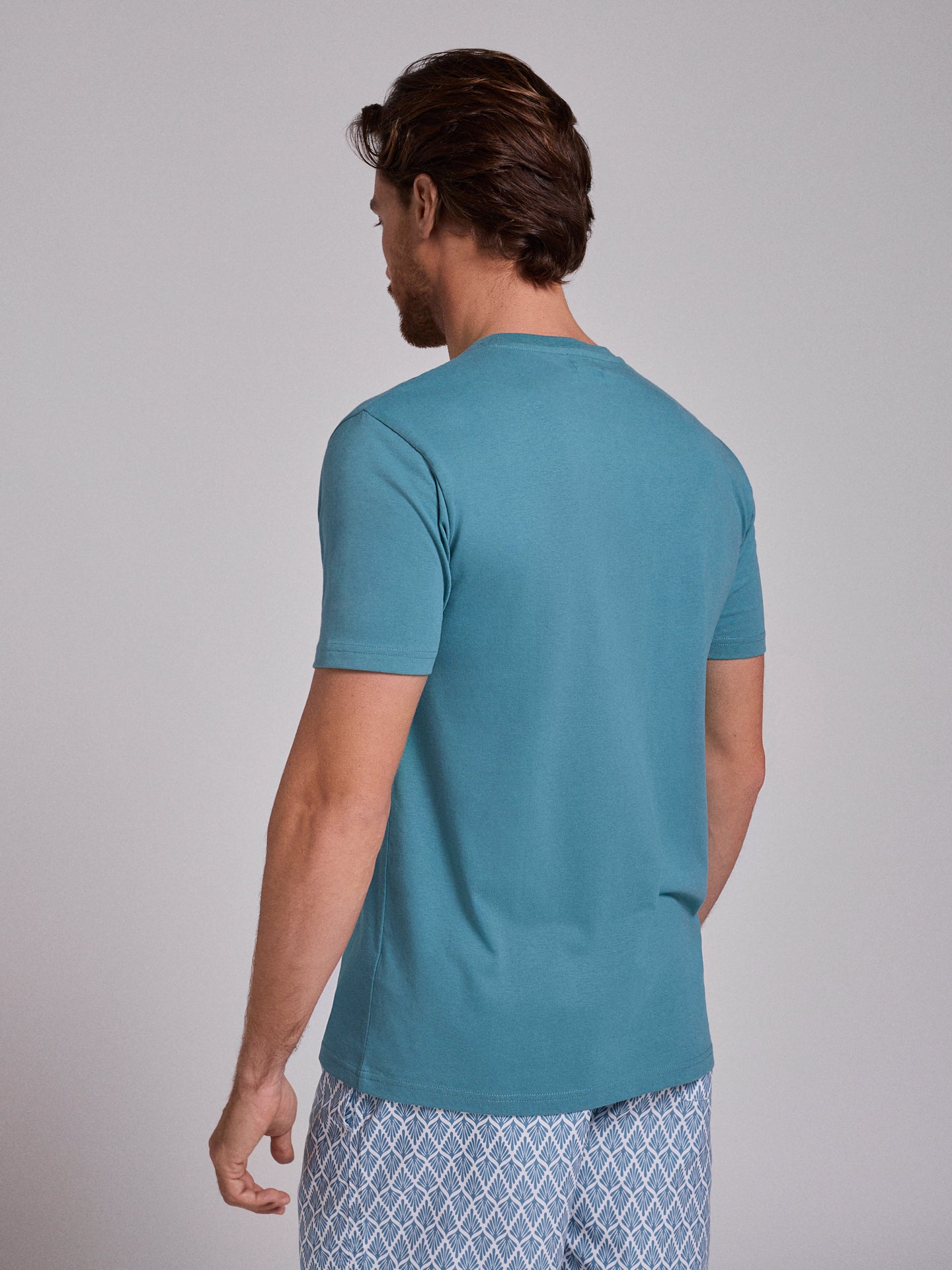 GREEN COTTON T-SHIRT SHORT SLEEVE REGULAR FIT MR. BLUE
