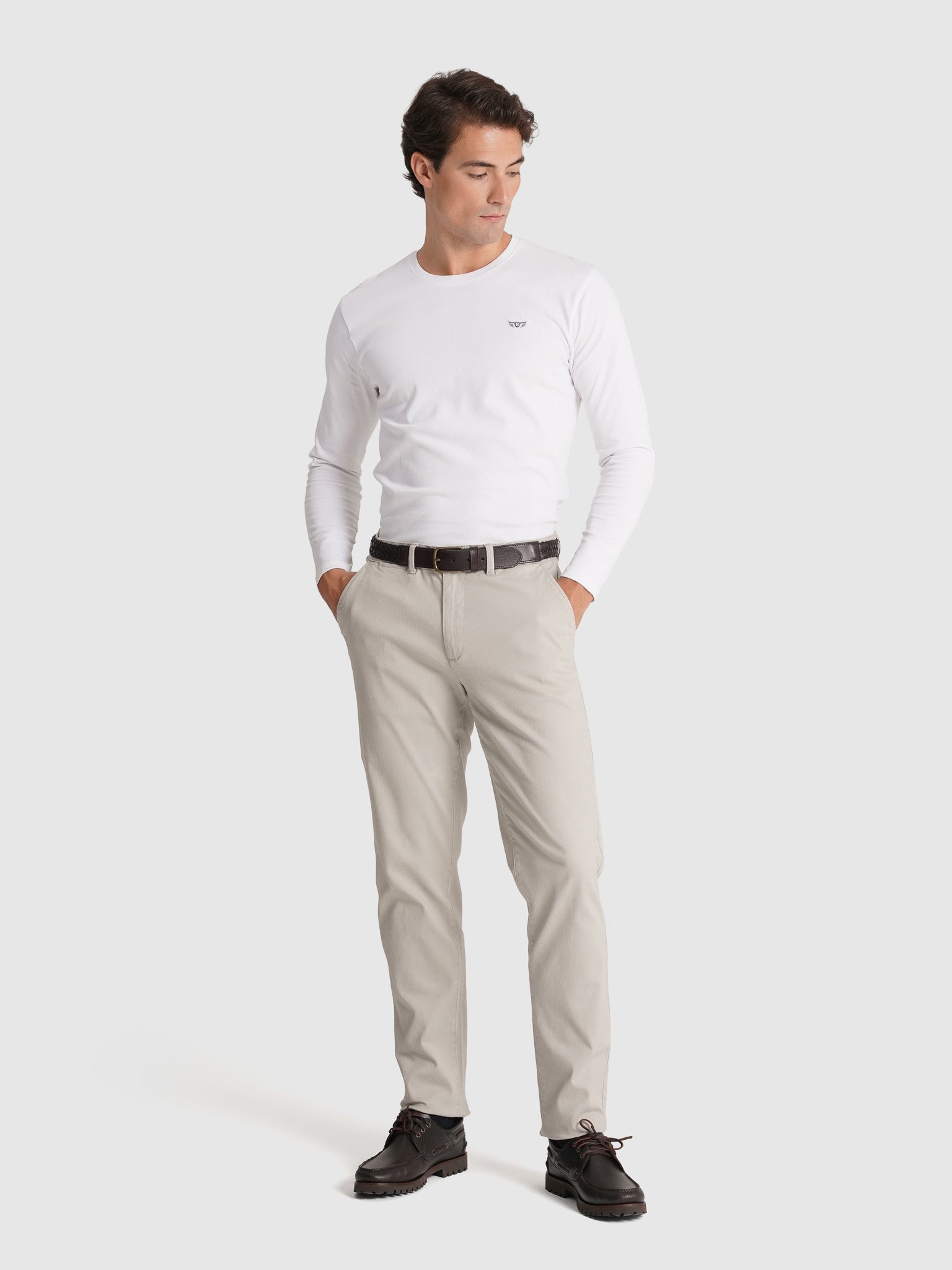 CALÇAS ALGODÃO BEGES REGULAR FIT MR. BLUE