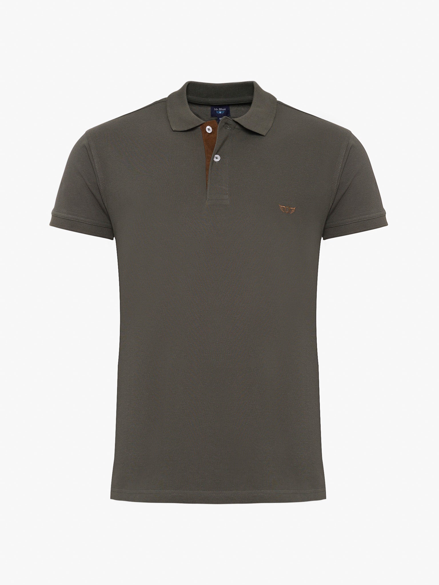 POLO ALGODÃO VERDE MANGA CURTA REGULAR FIT MR. BLUE