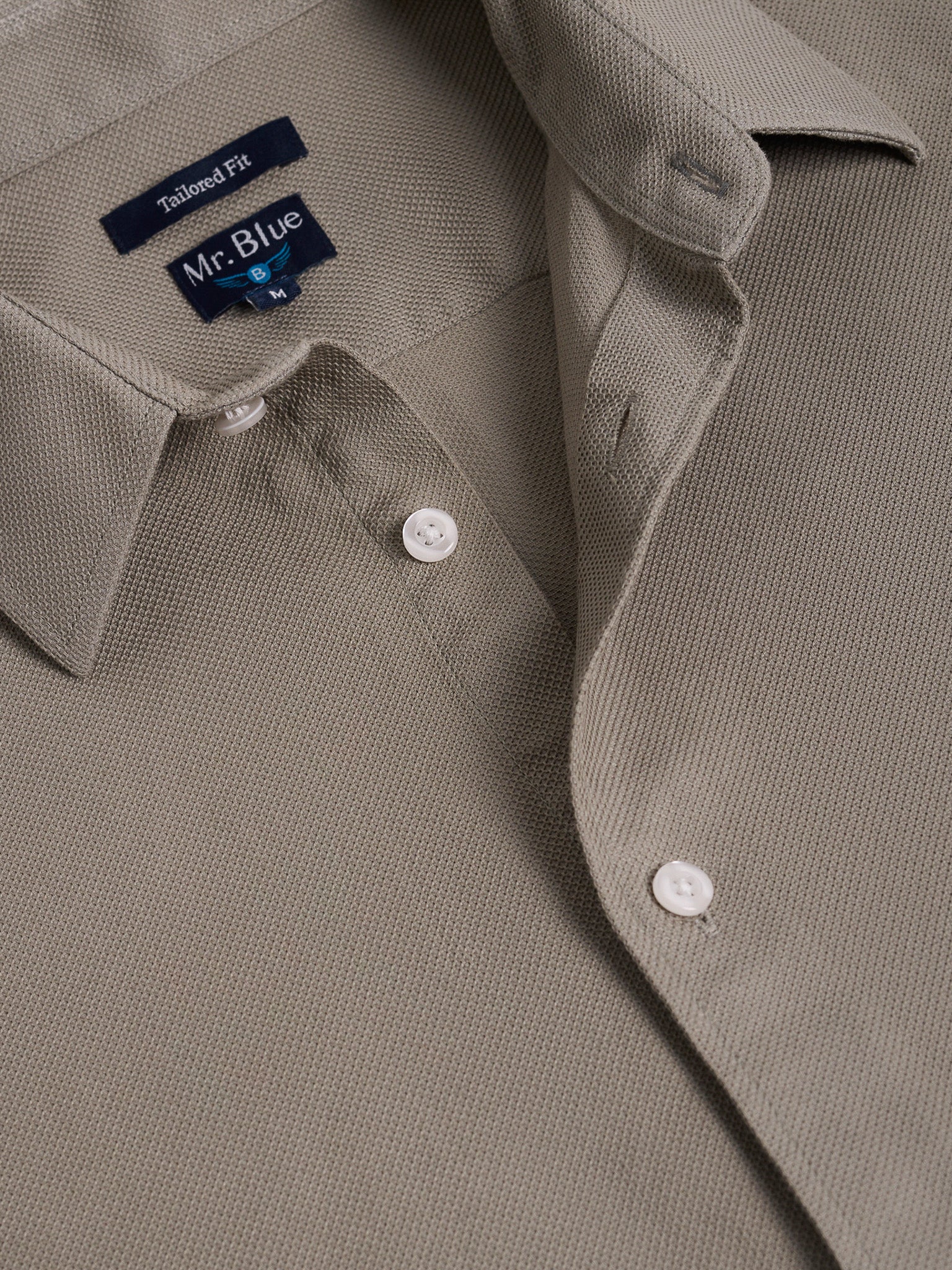 CAMISA ALGODÃO VERDE MANGA COMPRIDA TAILORED FIT MR. BLUE