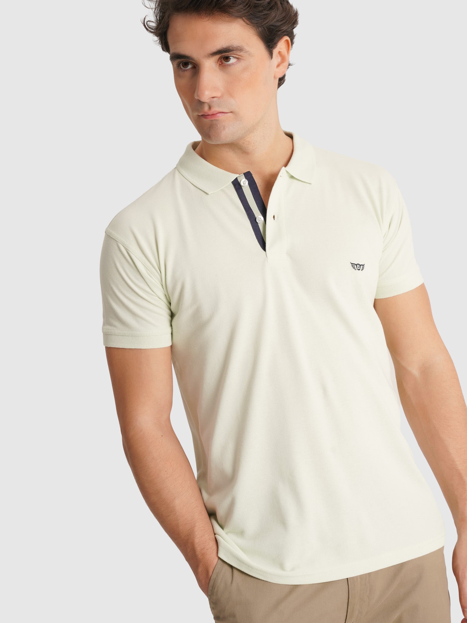 POLO PIQUET VERDE MANGA CURTA REGULAR FIT MR. BLUE