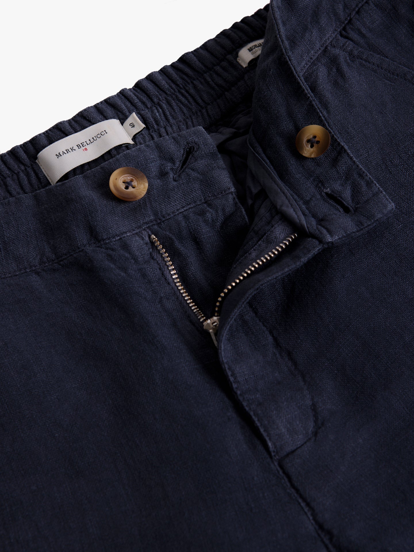 BERMUDA LINHO AZUIS REGULAR FIT MARK BELLUCCI