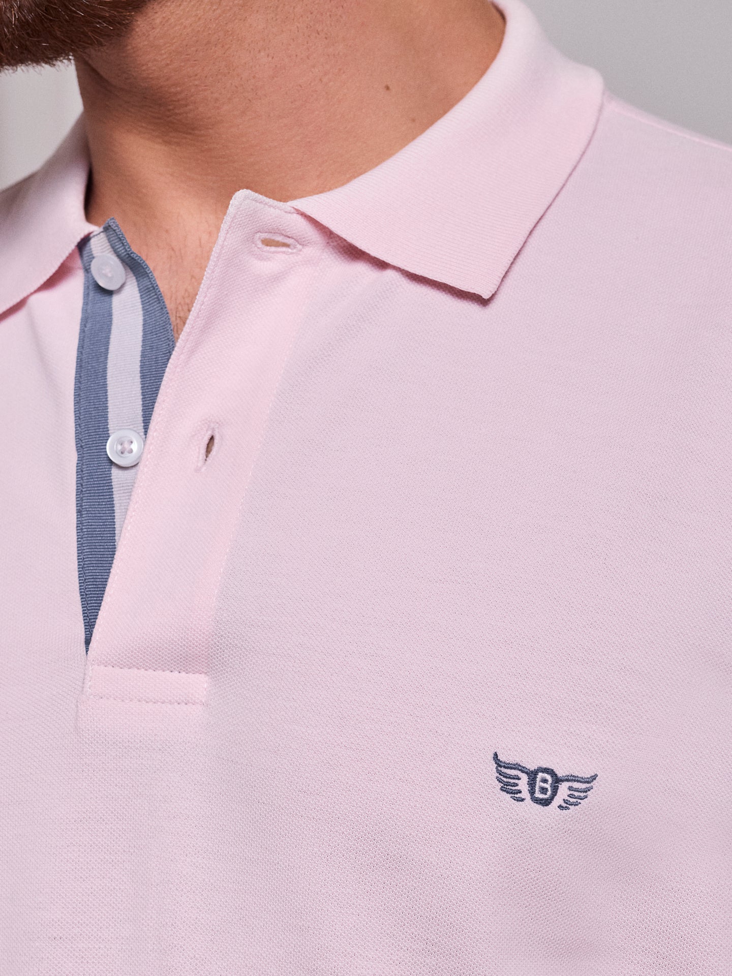 Polo Rosa Manga Curta Regular Fit Mr. Blue