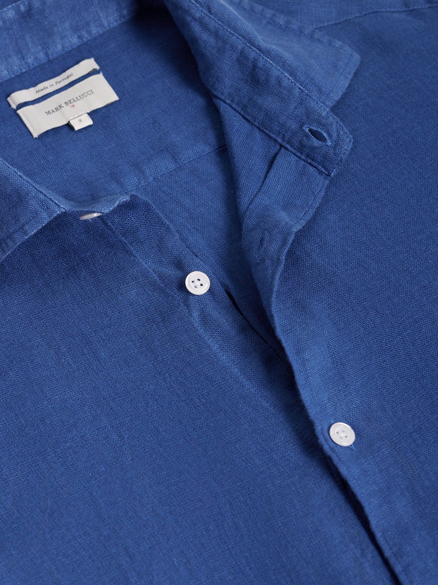 Tailored Fit Blue Linen Shirt Mr. Blue