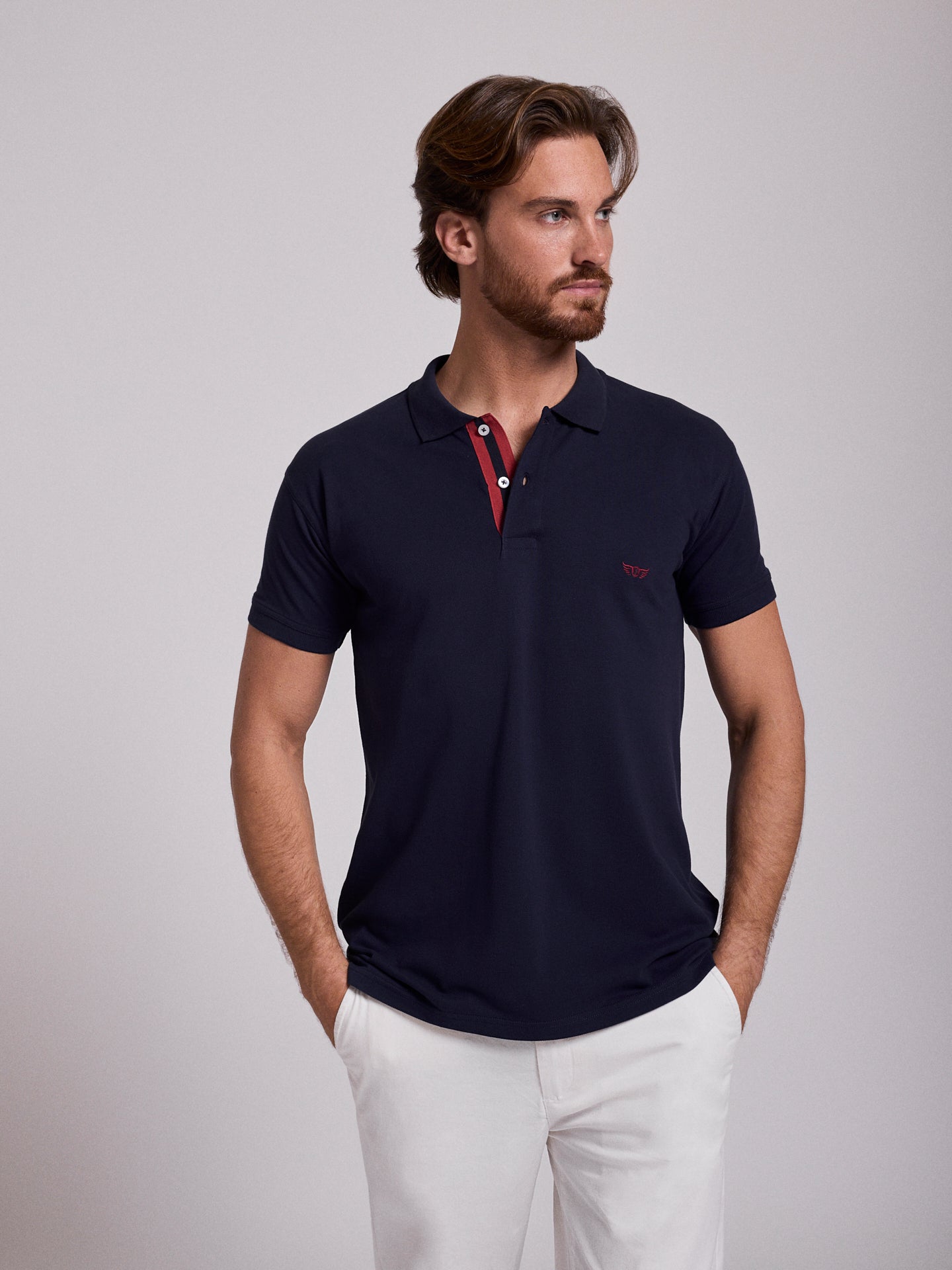 Polo Azul Manga Curta Regular Fit Mr. Blue