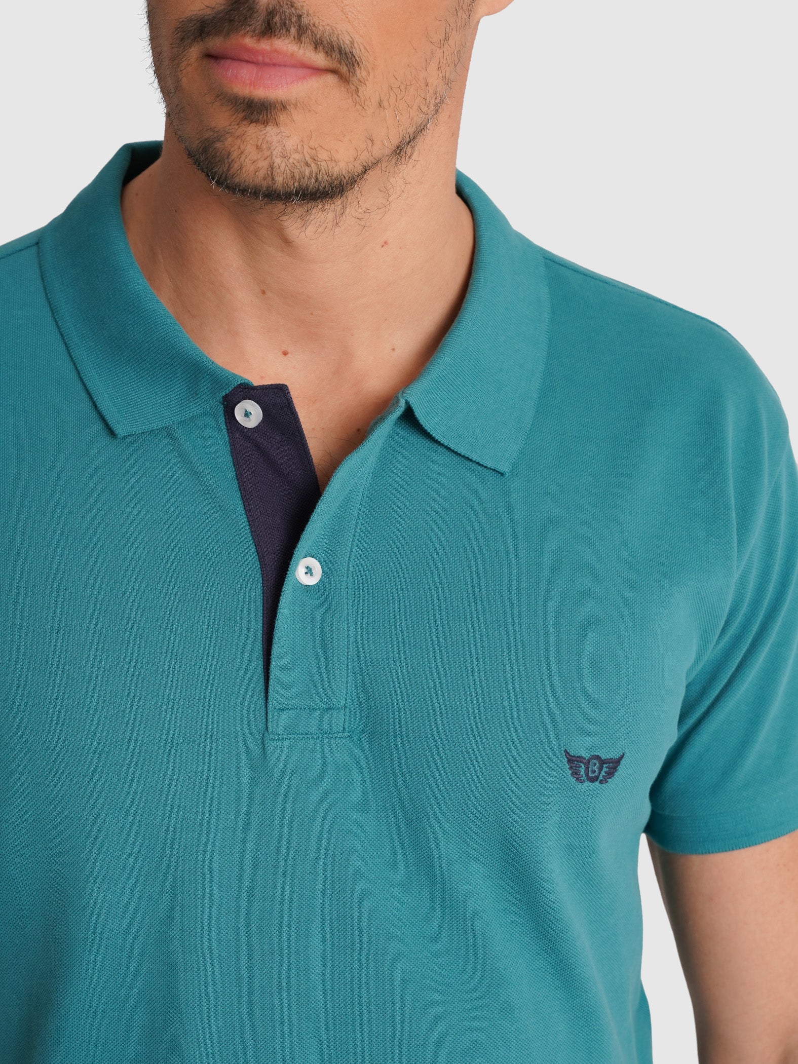 POLO PIQUET VERDE MANGA CURTA REGULAR FIT MR. BLUE