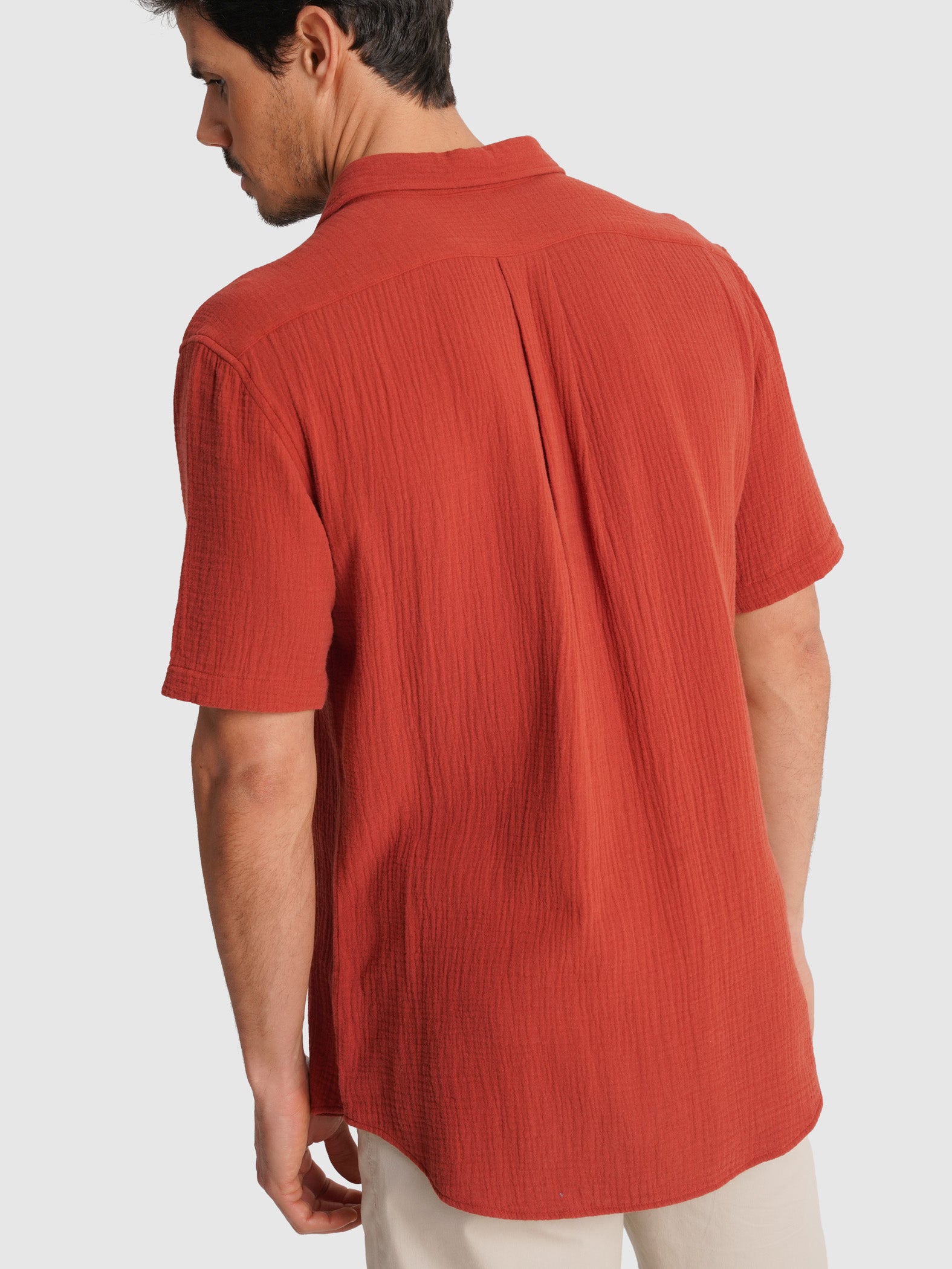 CAMISA VERMELHA MANGA CURTA REGULAR FIT MR. BLUE