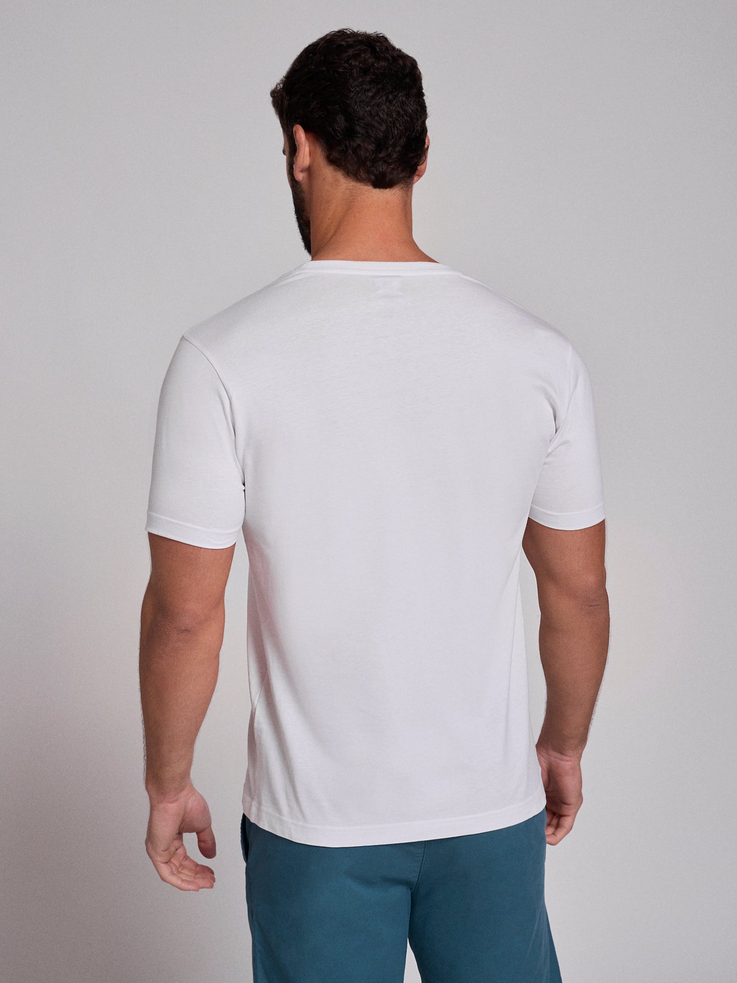 T-SHIRT ALGODÃO BRANCA MANGA CURTA REGULAR FIT MR. BLUE