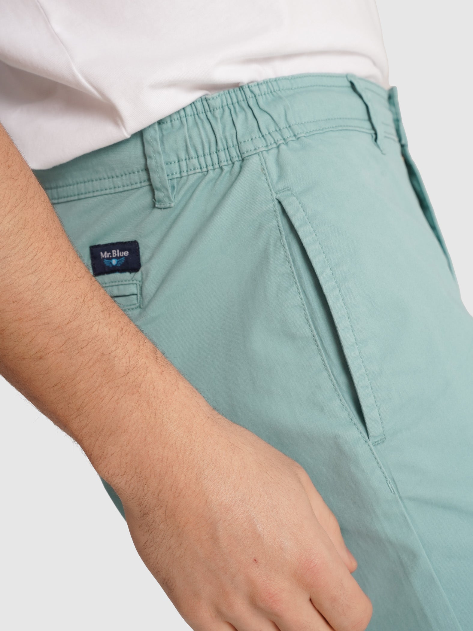 BERMUDA TWILL VERDES REGULAR FIT MR. BLUE