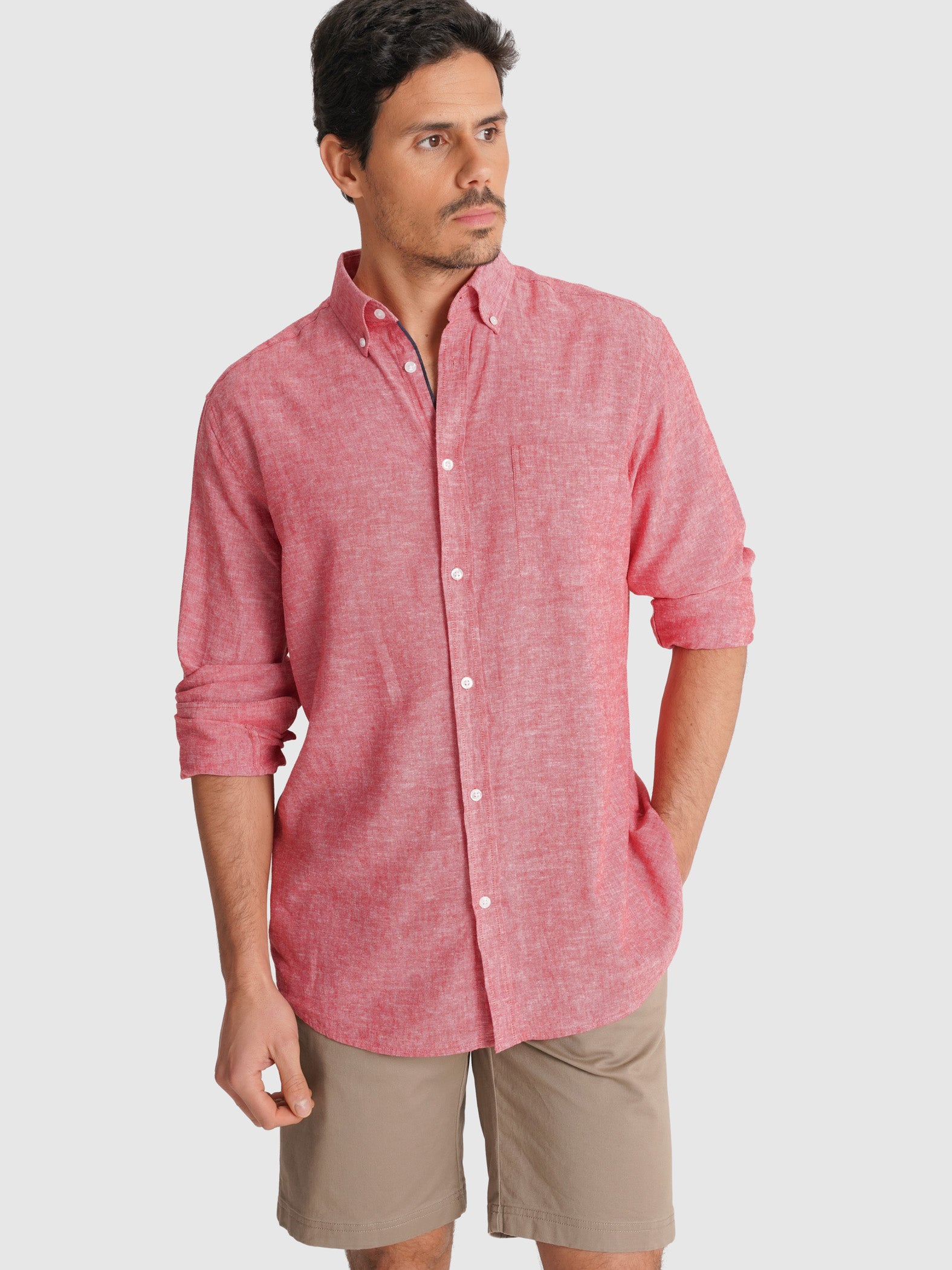 CAMISA VERMELHA MANGA COMPRIDA REGULAR FIT MR. BLUE