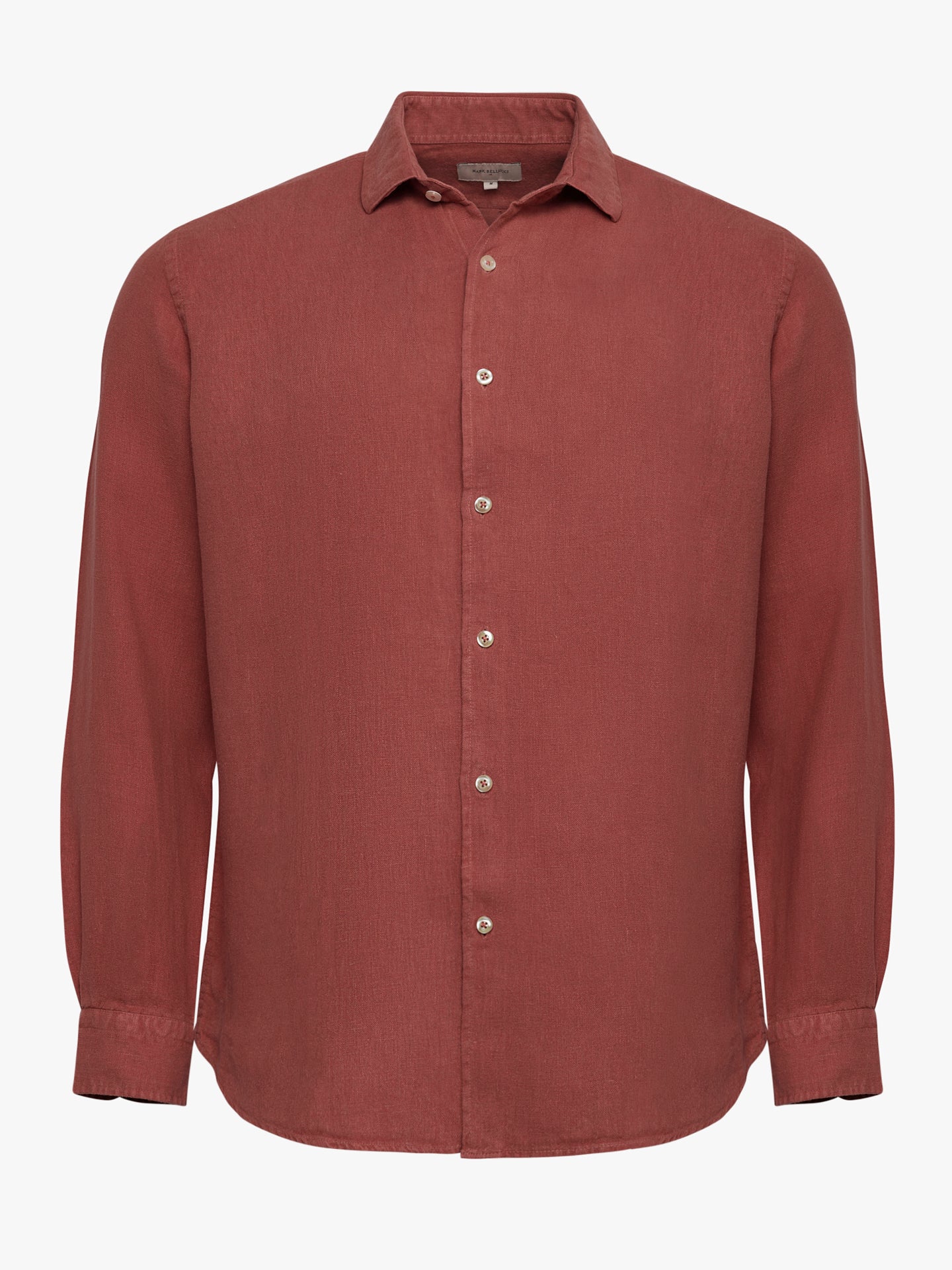 Camisa entallada de lino rosa Mr. Blue