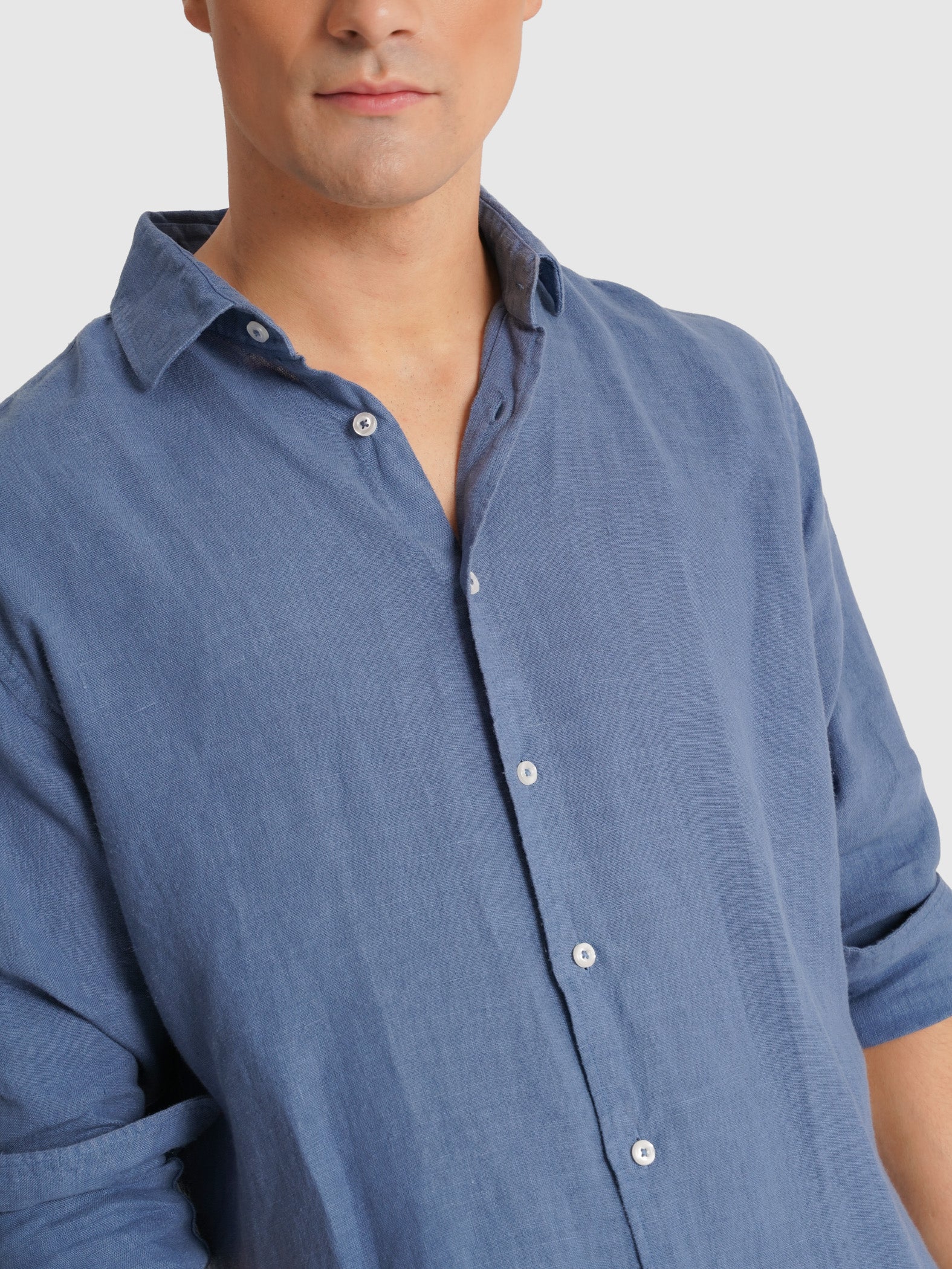 CAMISA AZUL MANGA COMPRIDA REGULAR FIT MARK BELLUCCI