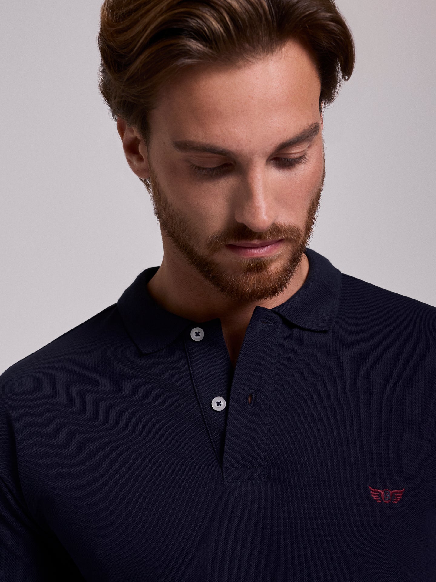 Polo Azul Manga Curta Regular Fit Mr. Blue