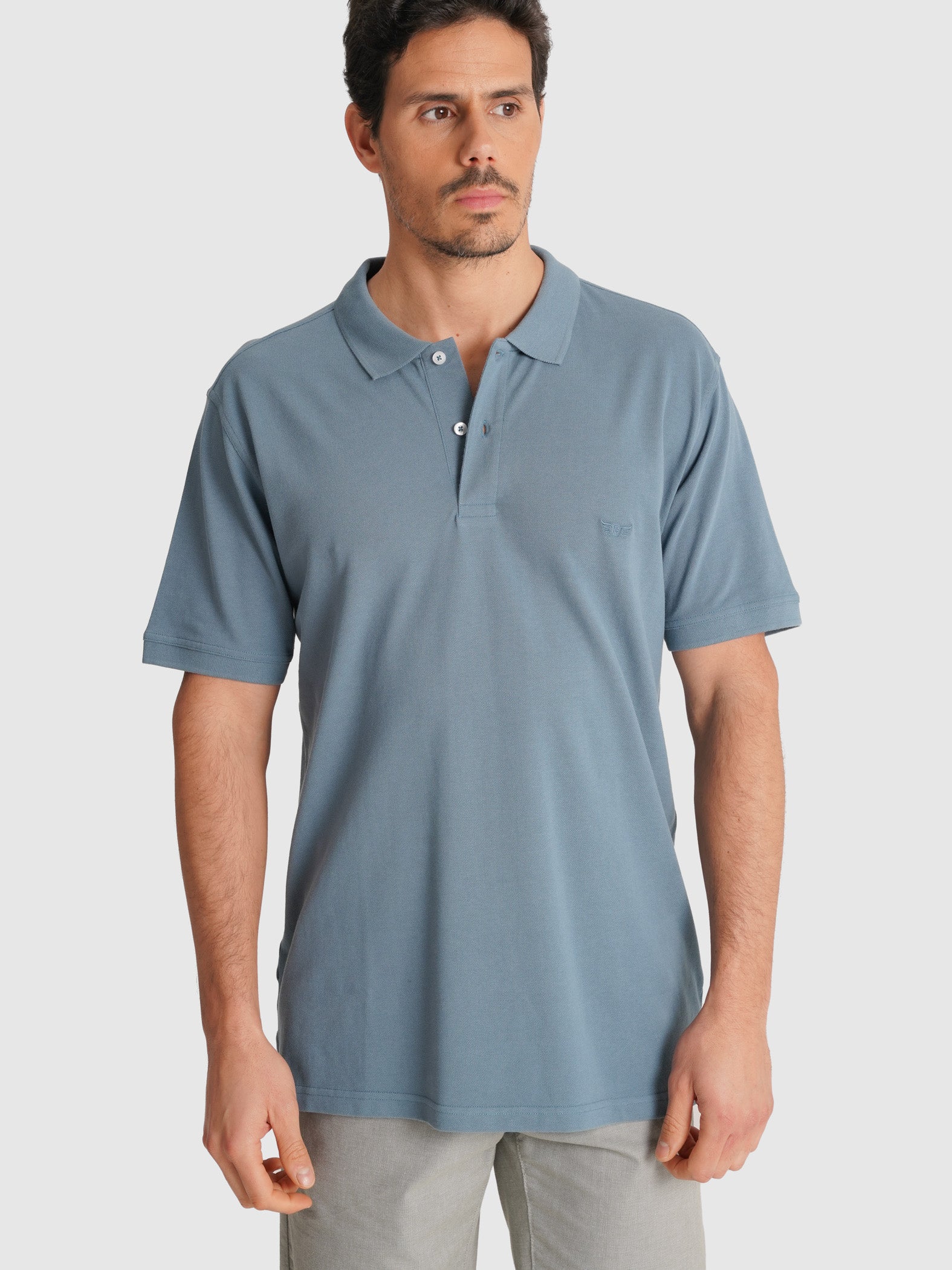 POLO PIQUET AZUL MANGA CURTA TAILORED FIT MR. BLUE