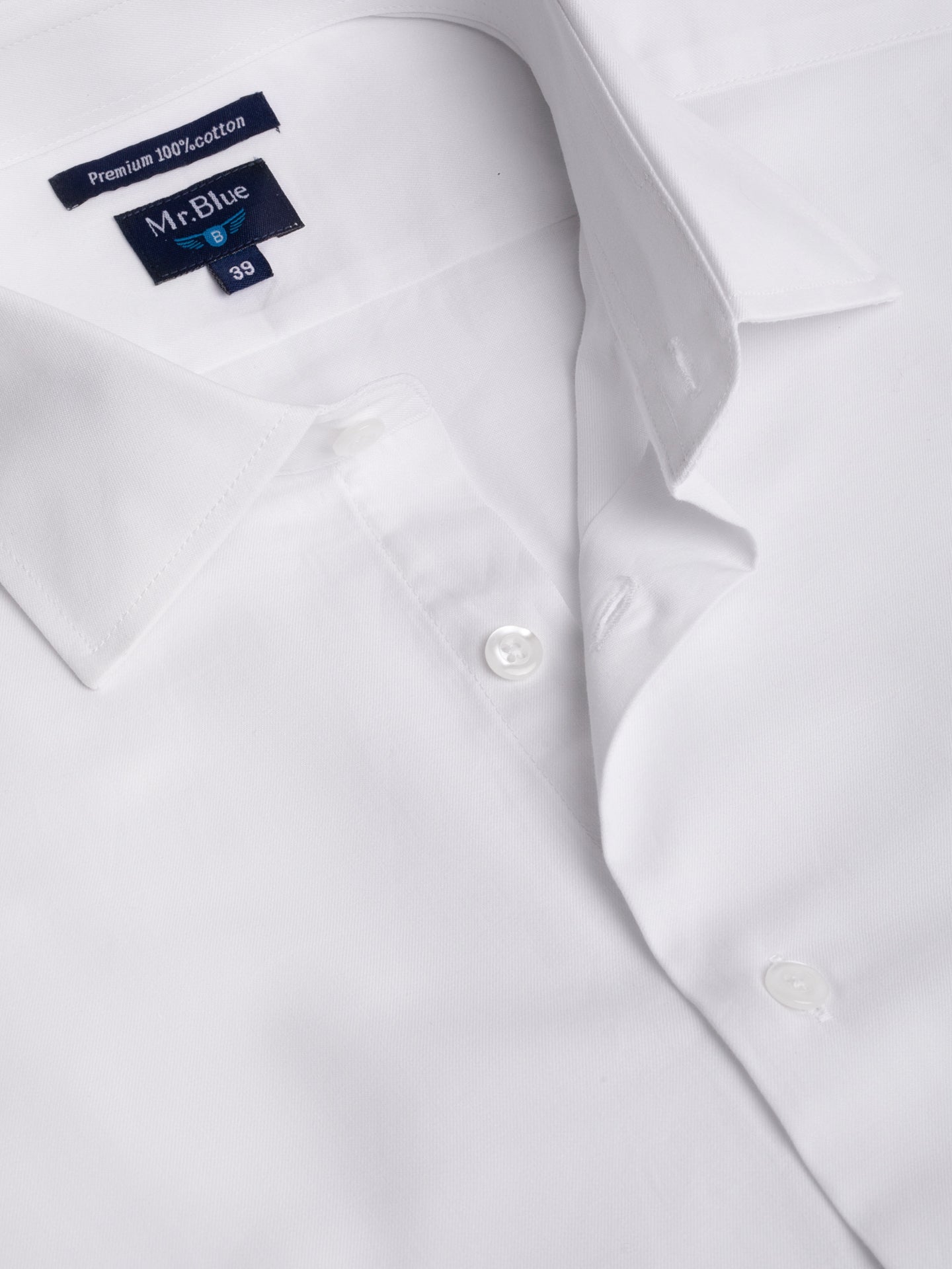 CAMISA POPELINE BRANCA MANGA COMPRIDA CLASSIC FIT MR. BLUE