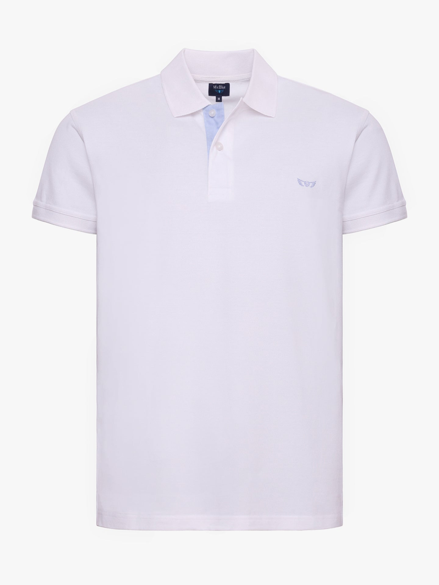 Polo Branco Manga Curta Regular Fit Mr. Blue