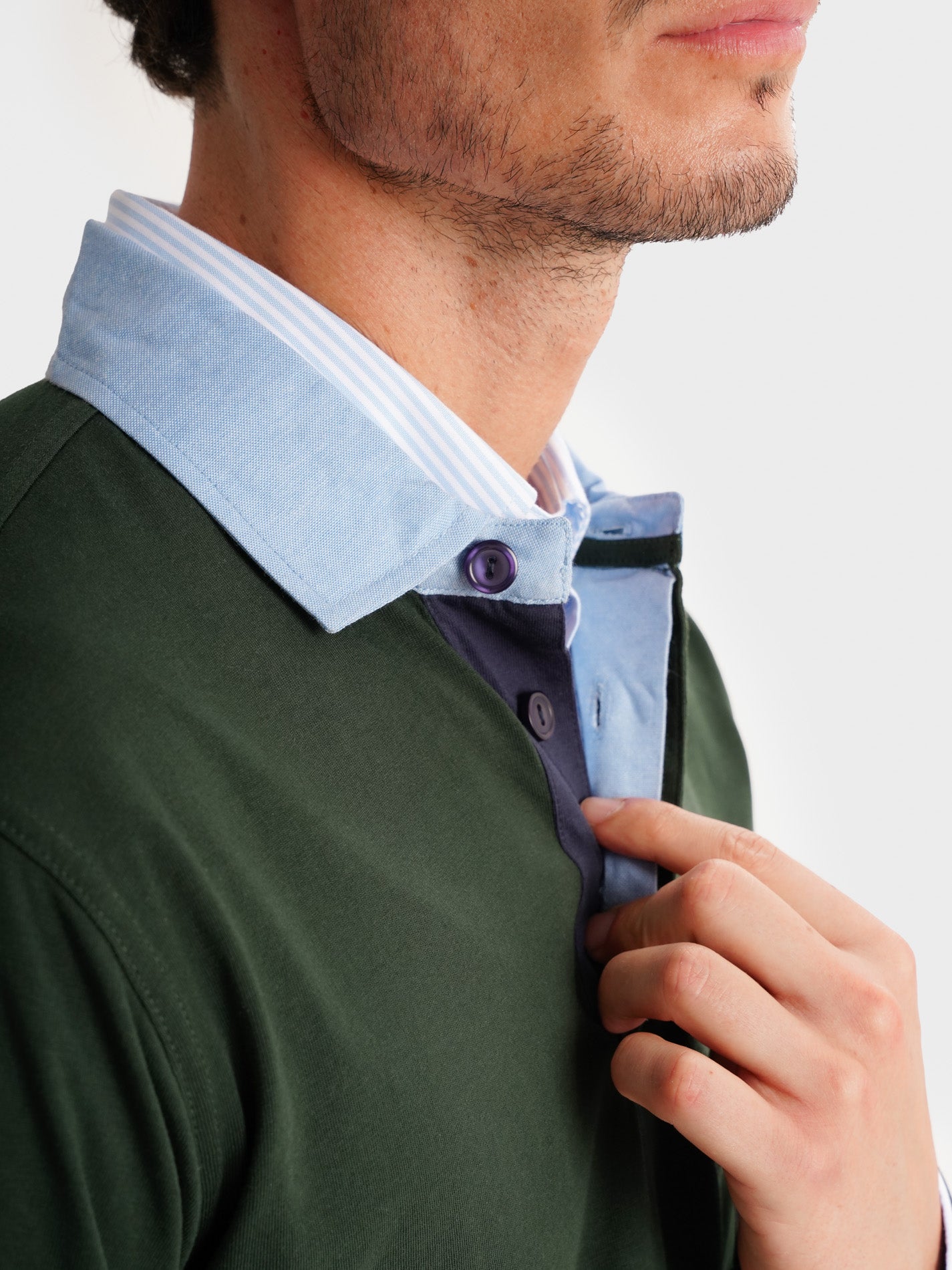 RUGBY ALGODÓN VERDE MANGA LARGA REGULAR FIT MR. AZUL