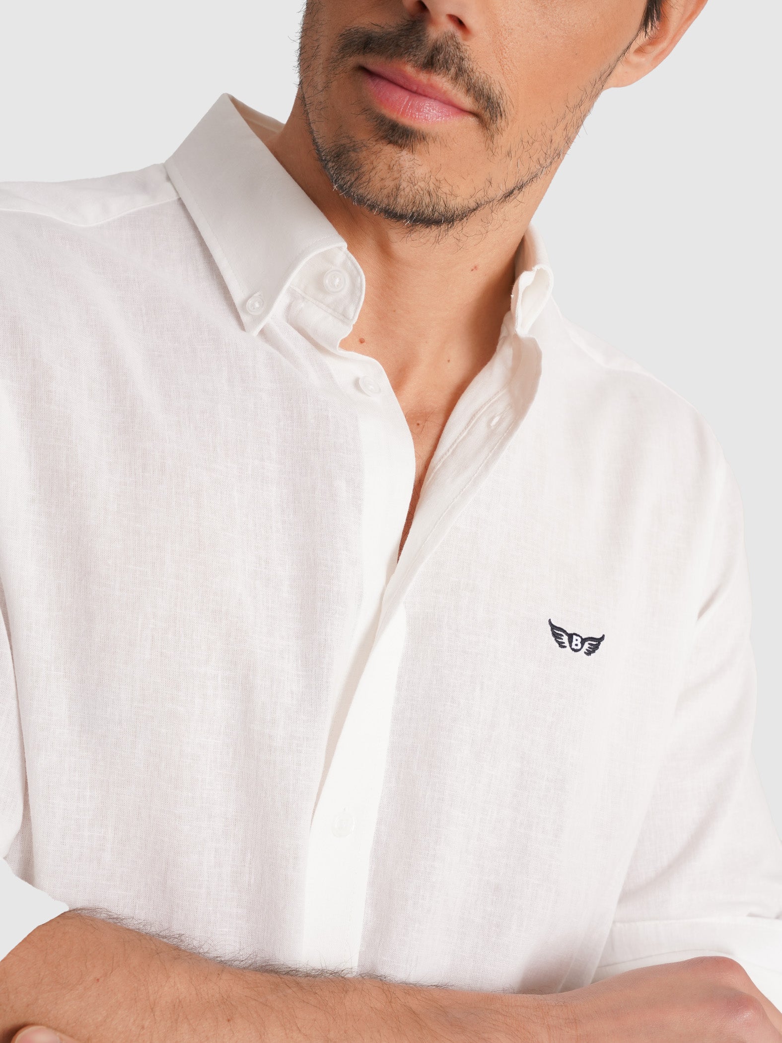 CAMISA BRANCA MANGA COMPRIDA REGULAR FIT MR. BLUE