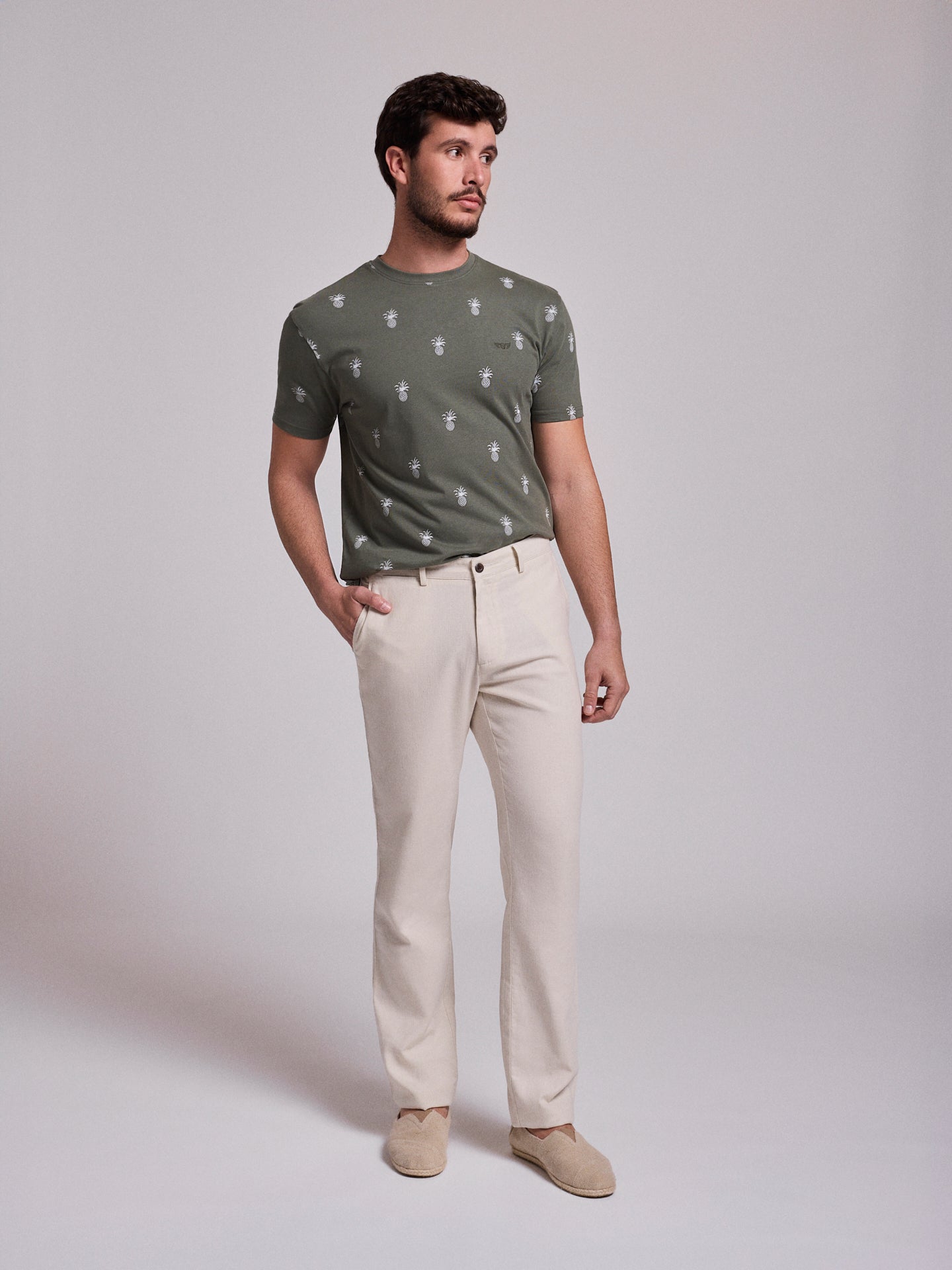 BEIGE LINEN REGULAR FIT MR. BLUE