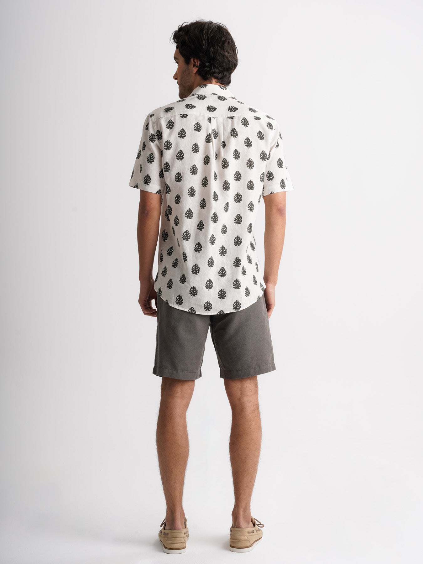 Camisa Regular Fit Lino Gris Mr. Blue