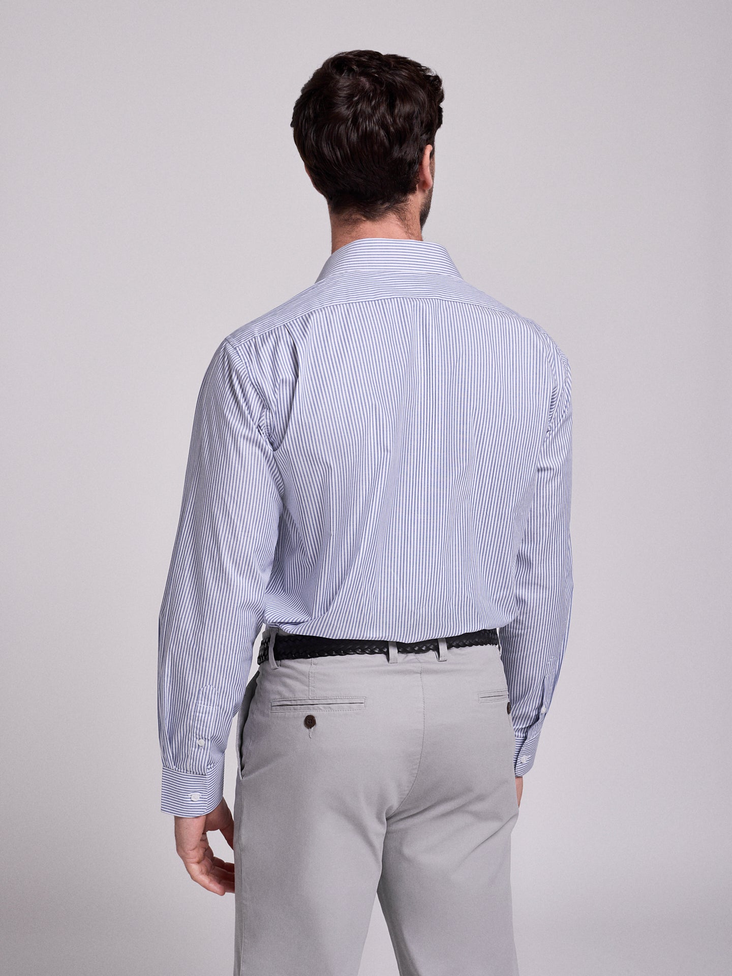 Camisa Algodão Azul Manga Comprida Classic Fit Mr. Blue