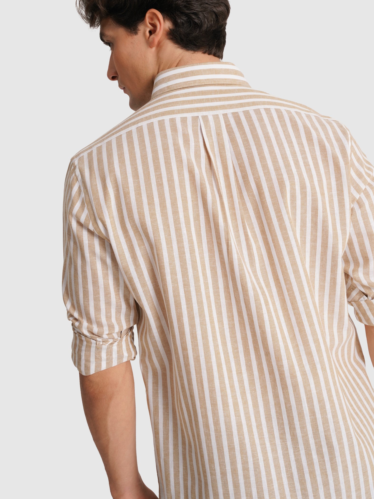 CAMISA BEGE MANGA COMPRIDA REGULAR FIT MR. BLUE