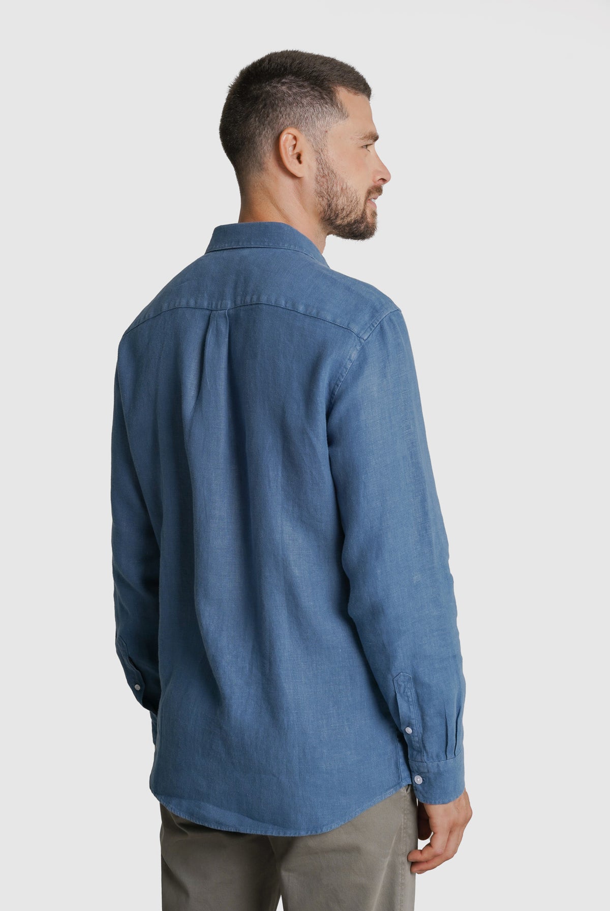 CAMISA LINHO TAILORED FIT AZUL LISA MARK BELLUCCI
