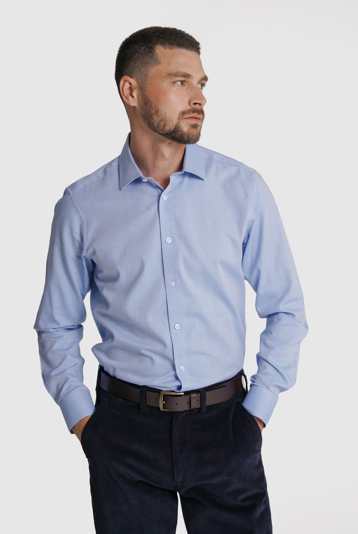 CAMISA OXFORD SLIM FIT AZUL LISA MR. BLUE