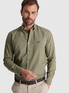 GREEN COTTON SHIRT LONG SLEEVE REGULAR FIT MR. BLUE
