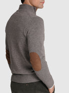 PULLOVER LÃ CINZENTO COM COTOVELEIRA REGULAR FIT MR. BLUE