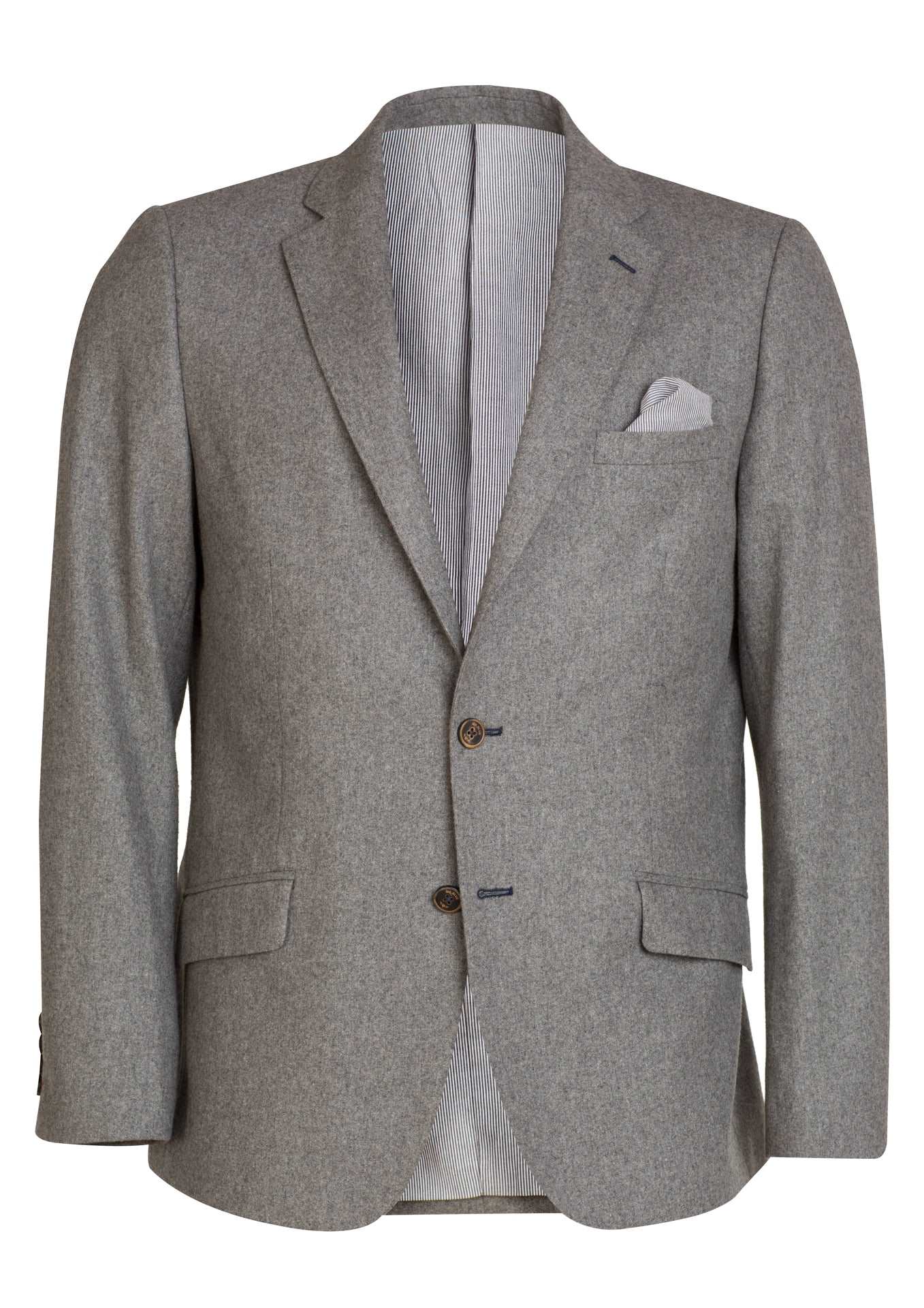 Blazer liso de lã cinzento