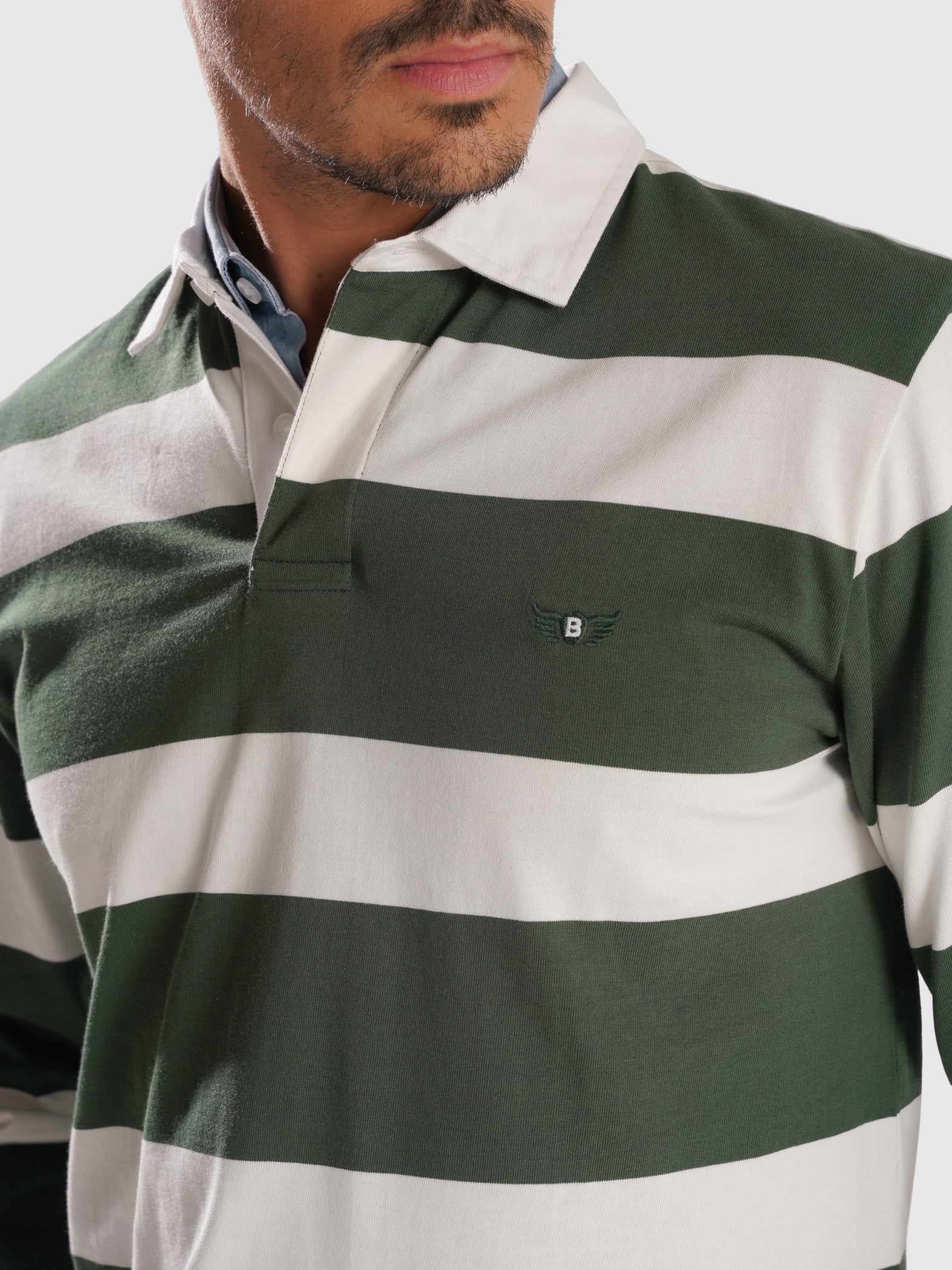 RUGBIE ALGODÃO VERDE MANGA COMPRIDA REGULAR FIT MR. BLUE