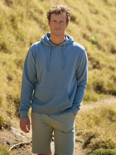 HOODIE ALGODÃO AZUL MANGA COMPRIDA REGULAR FIT MR. BLUE