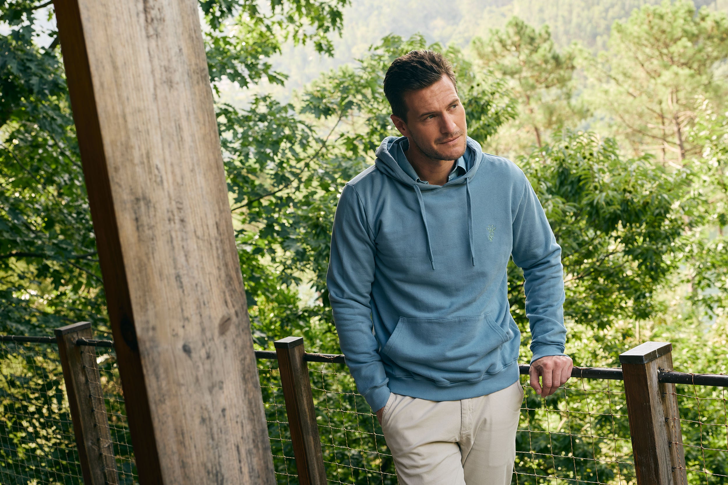 HOODIE ALGODÃO AZUL MANGA COMPRIDA REGULAR FIT MR. BLUE