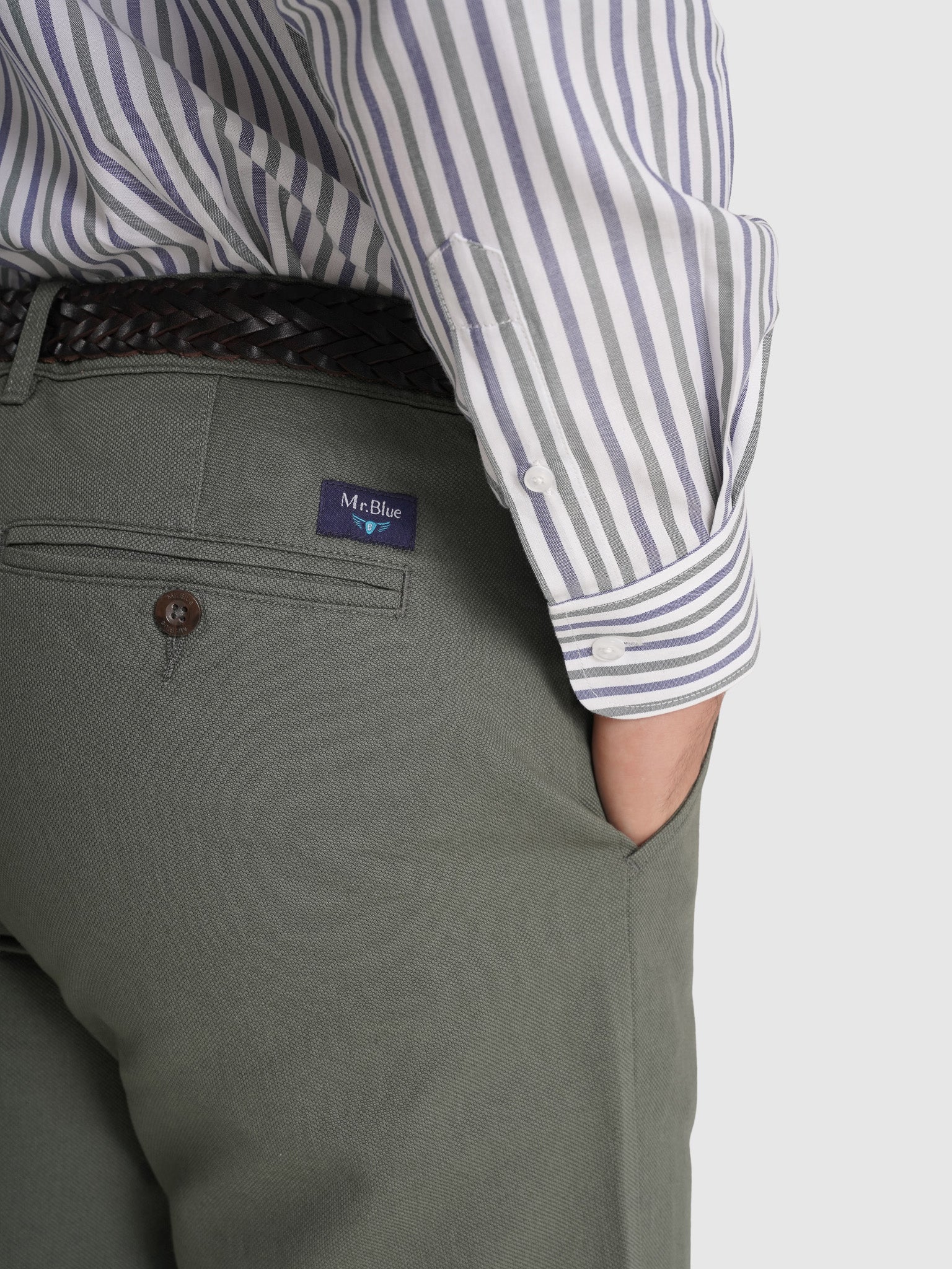 CALÇAS ALGODÃO VERDES REGULAR FIT MR. BLUE