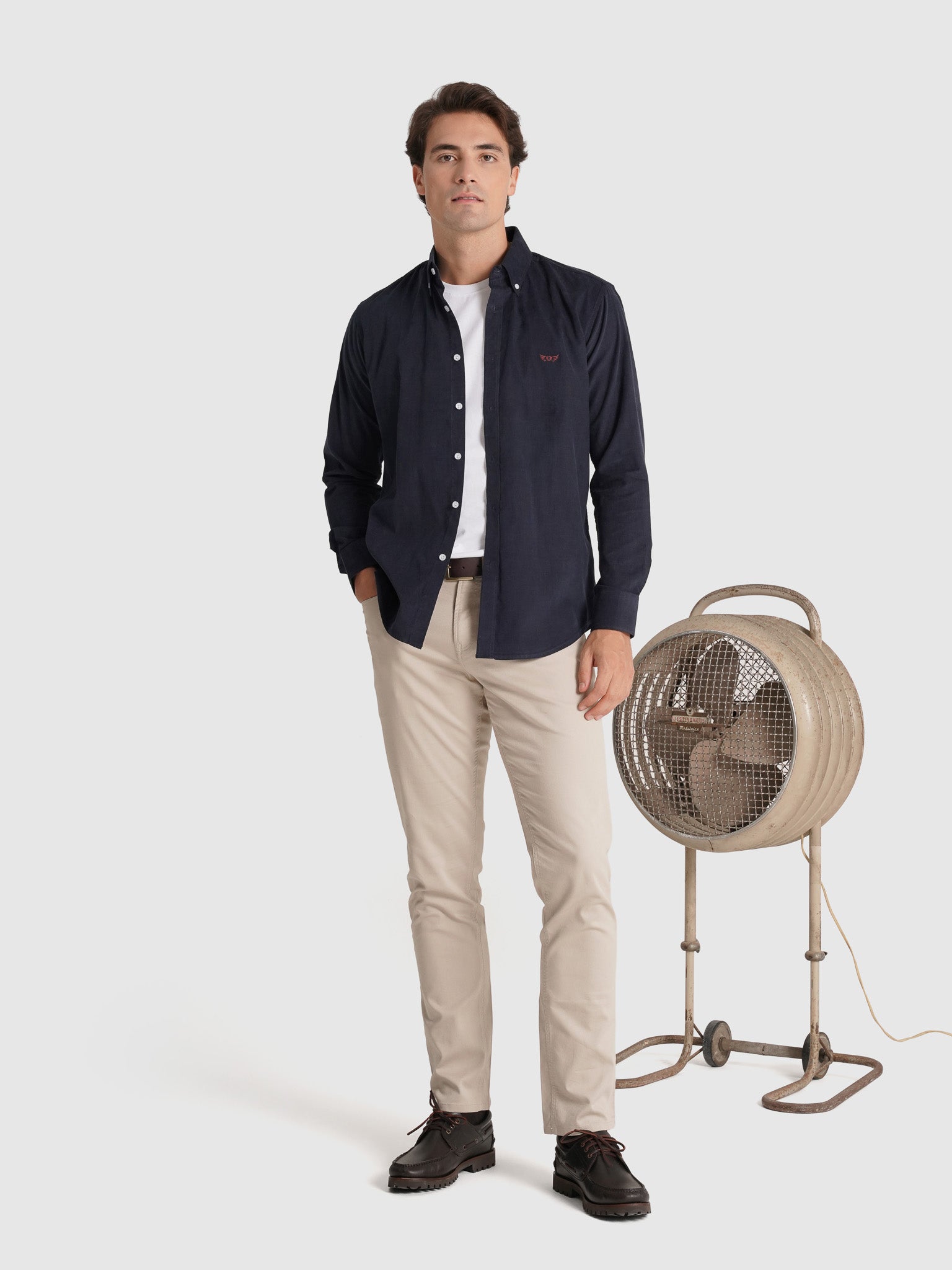 CAMISA ALGODÓN AZUL MANGA LARGA REGULAR FIT MR. AZUL
