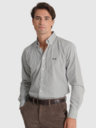 CAMISA ALGODÃO VERDE MANGA COMPRIDA REGULAR FIT MR. BLUE