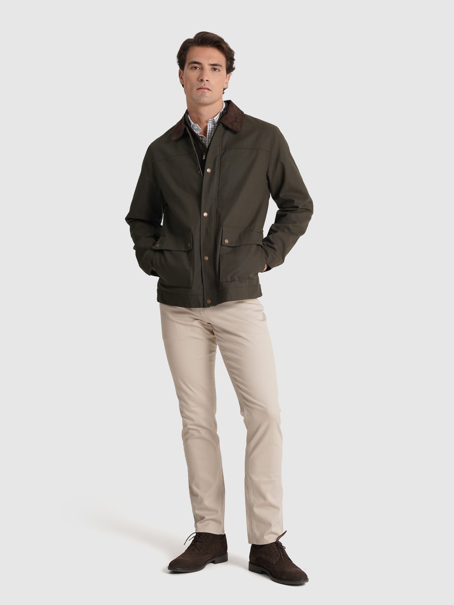 BROWN OVERCOATER LONG SLEEVE REGULAR FIT MR. BLUE
