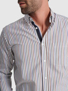 CAMISA ALGODÃO BRANCA MANGA COMPRIDA REGULAR FIT MR. BLUE