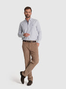 CAMISA ALGODÃO AZUL MANGA COMPRIDA REGULAR FIT MR. BLUE