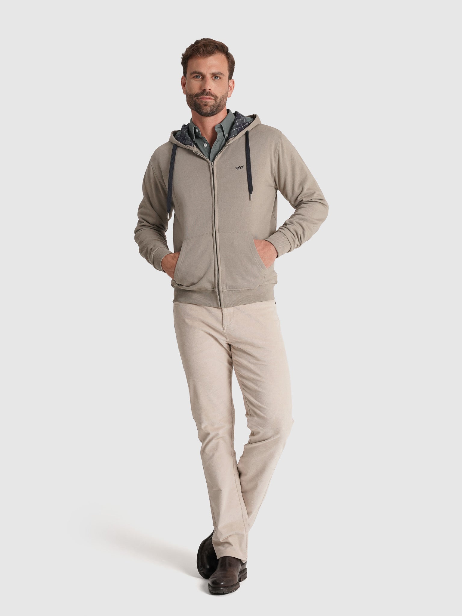 HOODIE ALGODÃO VERDE MANGA COMPRIDA REGULAR FIT MR. BLUE