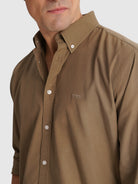 CAMISA TENCEL CASTANHA MANGA COMPRIDA REGULAR FIT MR. BLUE