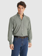 CAMISA ALGODÃO VERDE MANGA COMPRIDA REGULAR FIT MR. BLUE