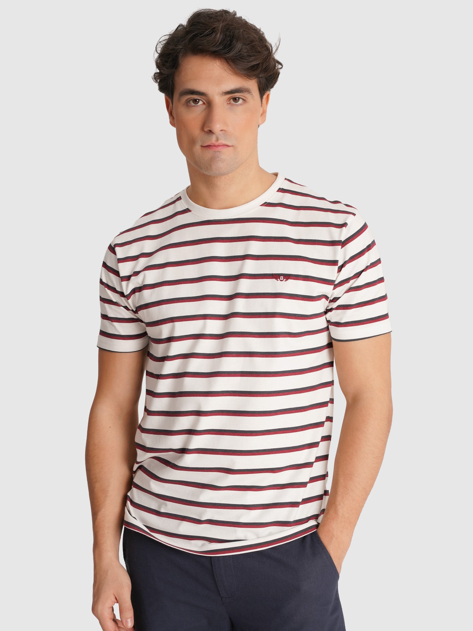 T-SHIRT ALGODÃO BRANCA MANGA CURTA REGULAR FIT MR. BLUE