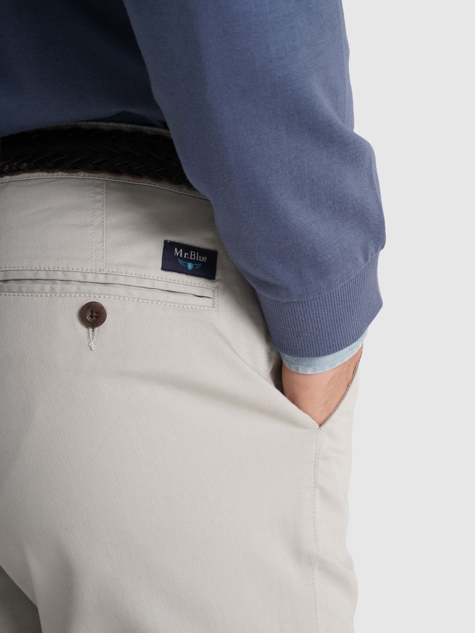 CALÇAS ALGODÃO CINZENTAS SLIM FIT MR. BLUE