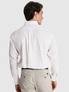 CAMISA ALGODÃO BRANCA MANGA COMPRIDA REGULAR FIT MR. BLUE