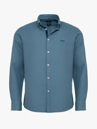 CAMISA ALGODÓN VERDE MANGA LARGA REGULAR FIT MR. AZUL
