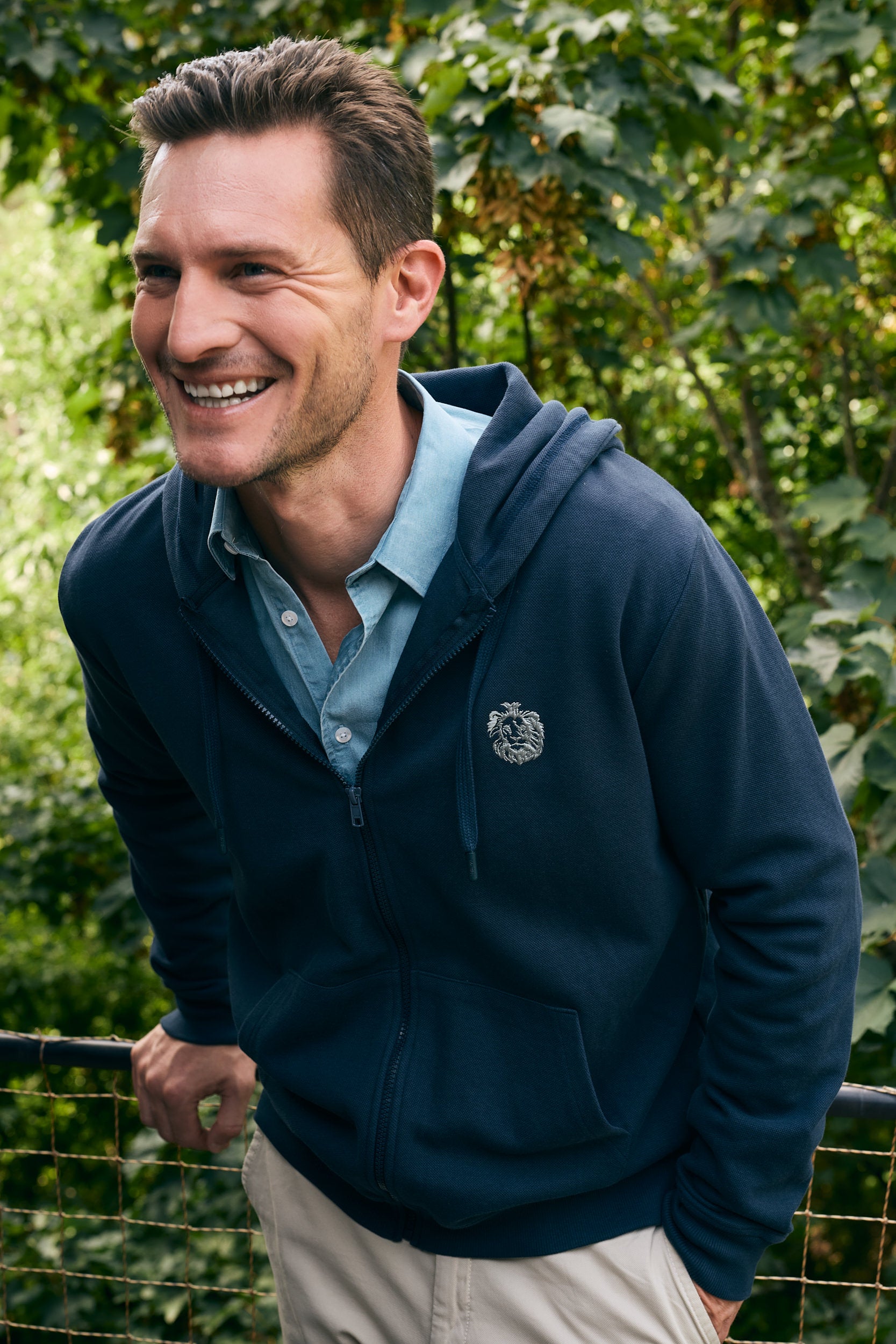 HOODIE ALGODÃO AZUL MANGA COMPRIDA REGULAR FIT MR. BLUE