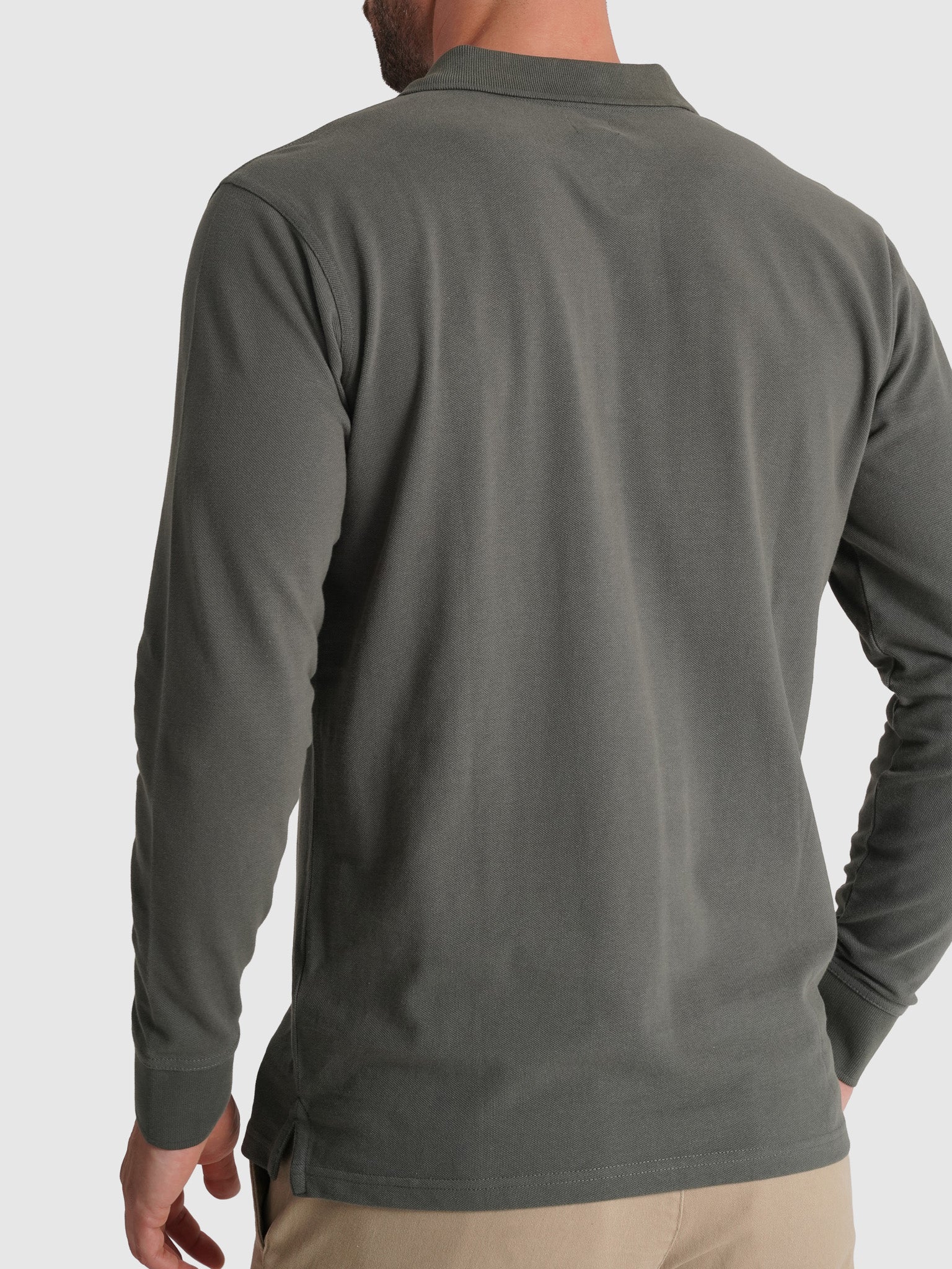 POLO ALGODÃO VERDE MANGA COMPRIDA REGULAR FIT MR. BLUE