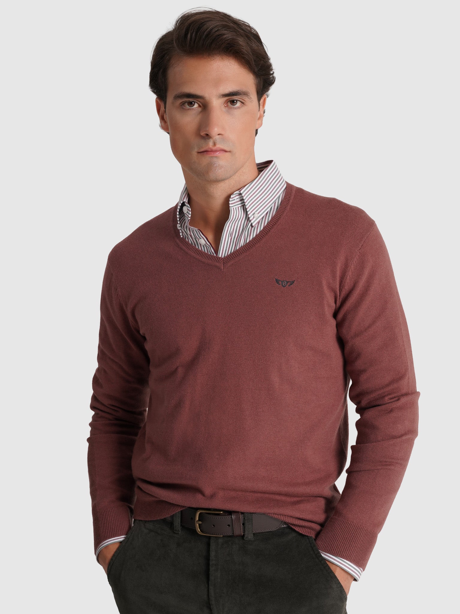 PULLOVER LÃ VERMELHO MANGA COMPRIDA REGULAR FIT MR. BLUE